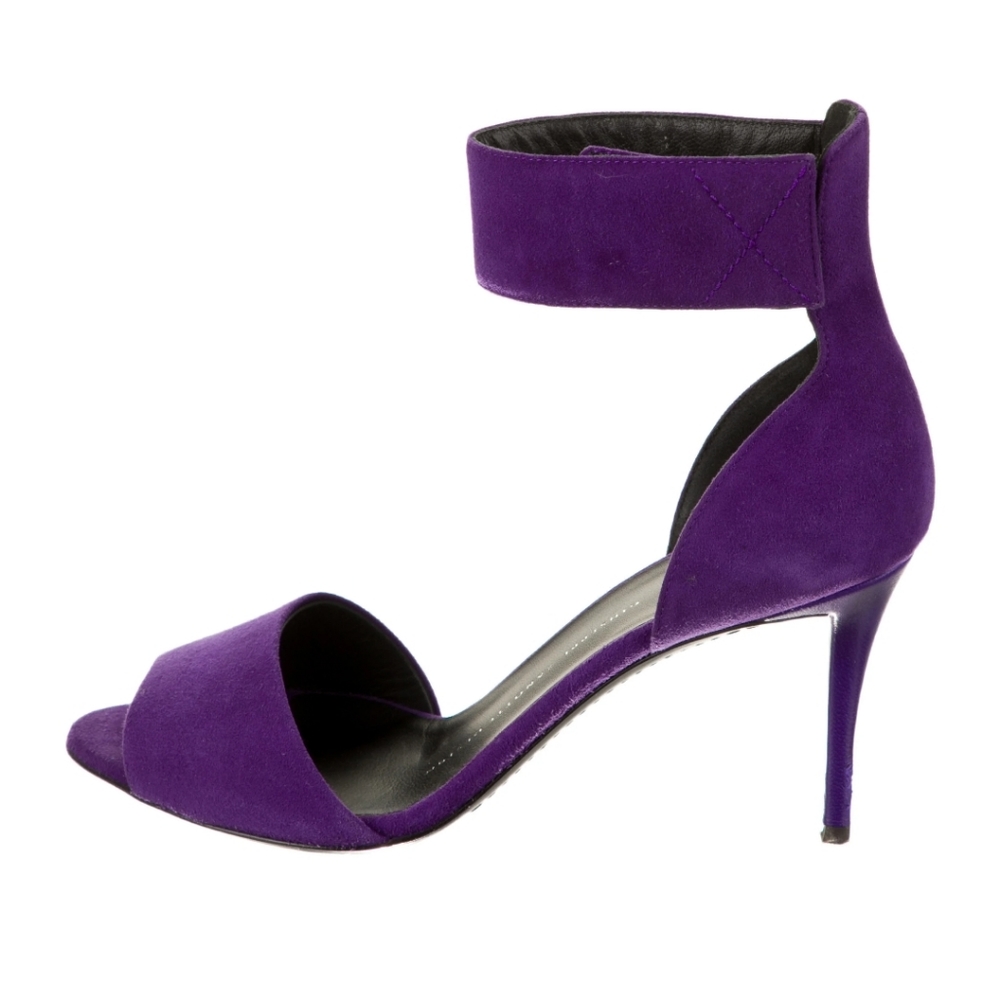 Giuseppe Zanotti Purple Suede Ankle-Strap Sandals - Picture 2 of 10